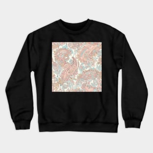 Pretty Blue and Pink Pastel Paisley Pattern Crewneck Sweatshirt